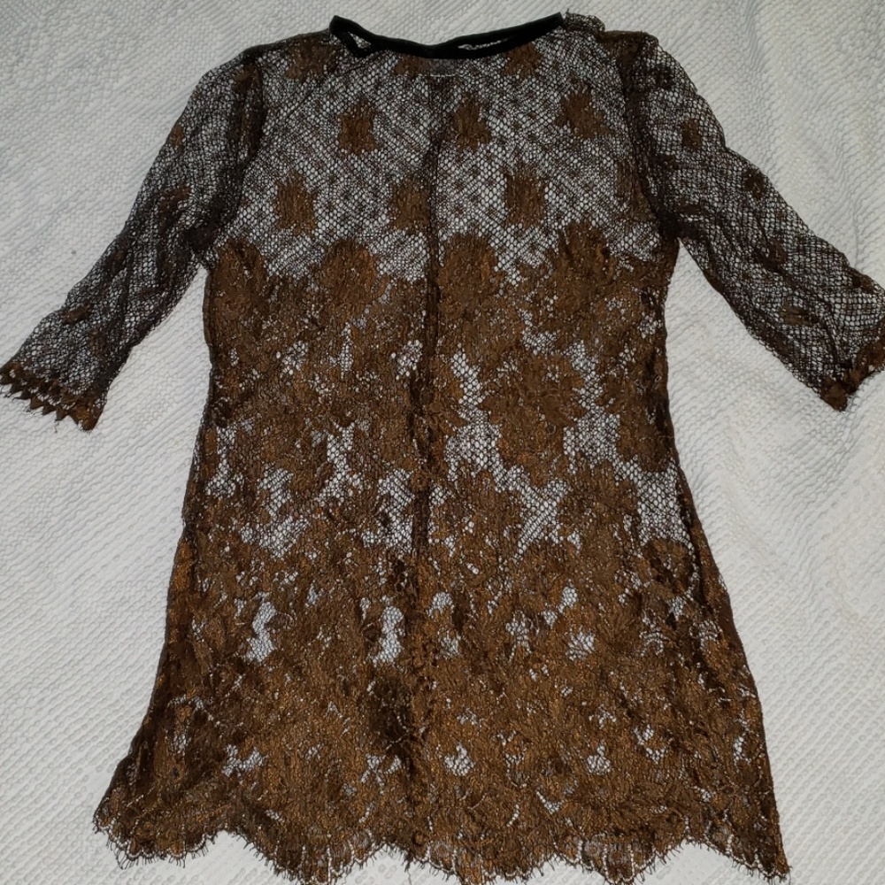 Vintage Fishnet and lace top. 80s/90s